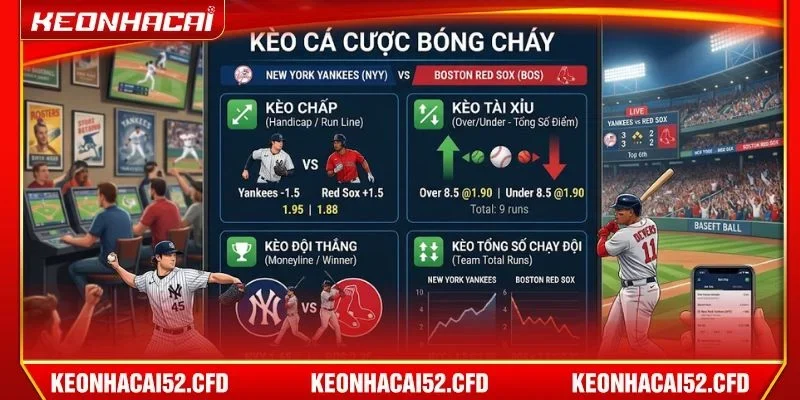 Có rất nhiều lựa chọn cược với Tỷ số bóng chày